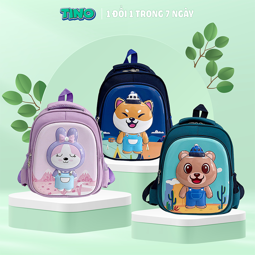 Balo trẻ em,Hình thú 3d nổi,siêu nhẹ TINO balo cho bé đi học mẫu giáo dễ thương