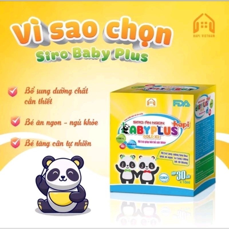 Siro Ăn Ngon Baby Plus, Giúp Bé Ăn Ngon, Tăng Khả Năng Hấp Thu, Bé Hết Biếng Ăn, Tăng Cân, Hết Táo Bón