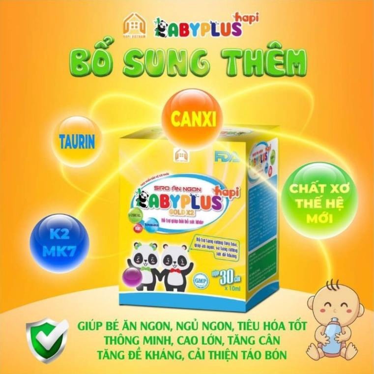Siro Ăn Ngon Baby Plus, Giúp Bé Ăn Ngon, Tăng Khả Năng Hấp Thu, Bé Hết Biếng Ăn, Tăng Cân, Hết Táo Bón