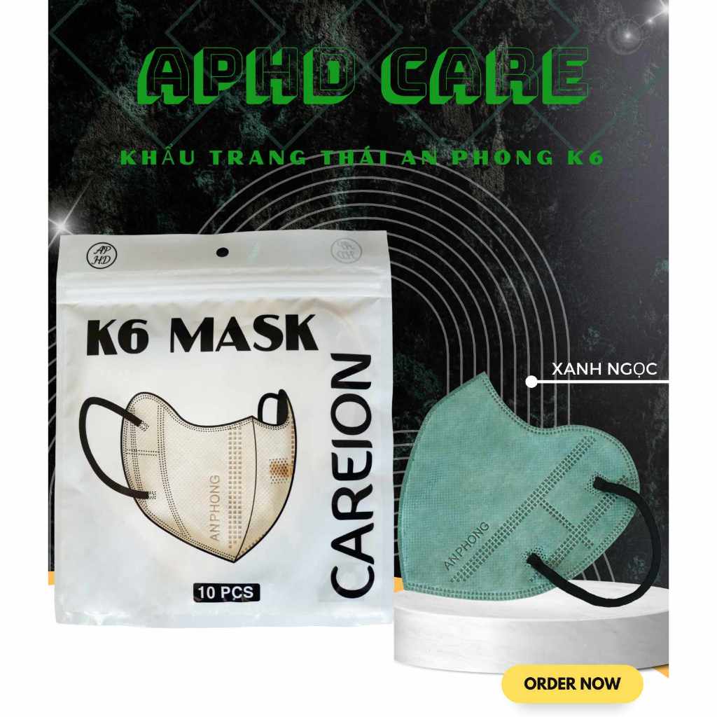 Khẩu Trang Thái Lan K6 Careion Kháng Khuẩn, Quai êm, Nhiều màu