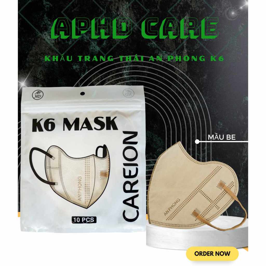 Khẩu Trang Thái Lan K6 Careion Kháng Khuẩn, Quai êm, Nhiều màu