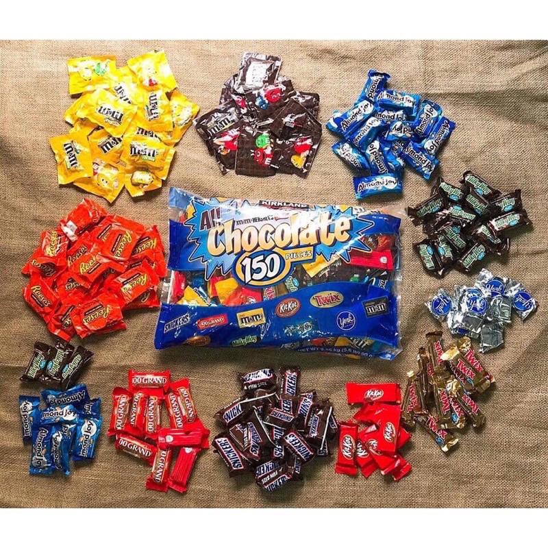Kẹo Sô-cô-la Mix Nhiều Loại Kirkland 150 Viên 2.55Kg