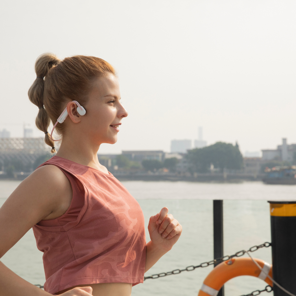 Tai Nghe Bluetooth Thể Thao Truyền Âm Thanh Qua Xương SHOKZ OPENMOVE S661 Màu Hồng - Bảo Hành 2 Năm