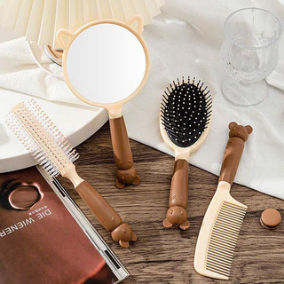 Set lược 4 món, làm xoăn, gỡ rối kèm gương