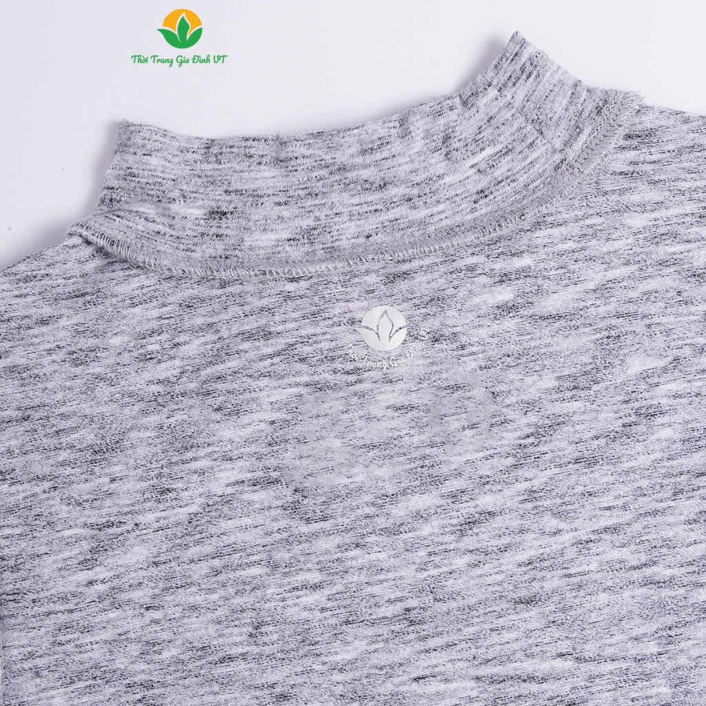 Áo dài tay bé trai dệt kim cổ 3 phân thời trang gia đình VT - A67.2304