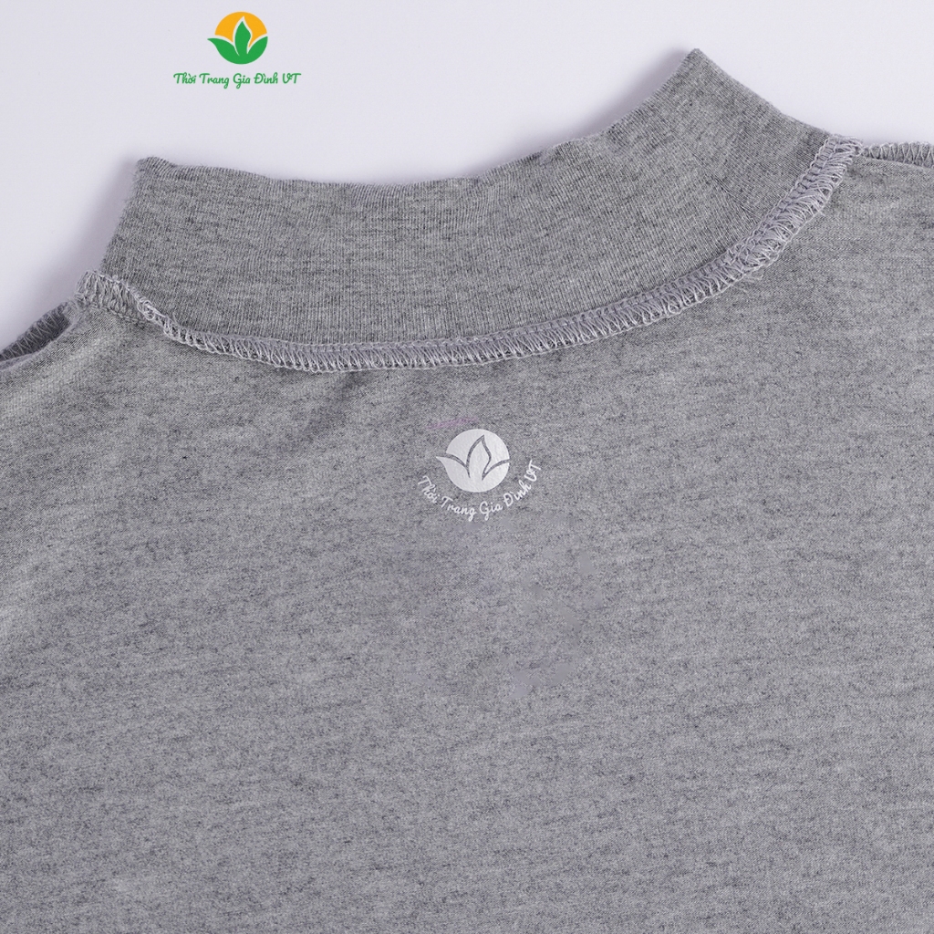 Áo dài tay bé trai dệt kim cổ 3 phân thời trang gia đình VT - A67.2304