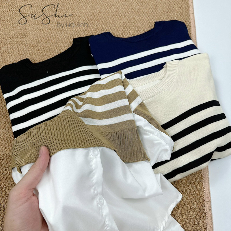 HA204 Áo Sơ Mi Pha Len Kẻ BOCONGANH