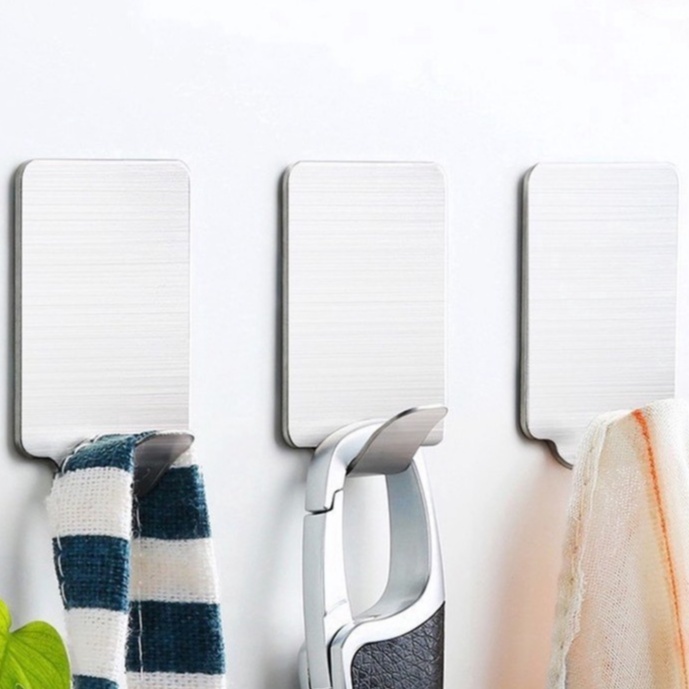 Móc Inox Dán Tường Siêu Dính, Móc Sắt Trong Suốt Treo Đồ Đa Năng