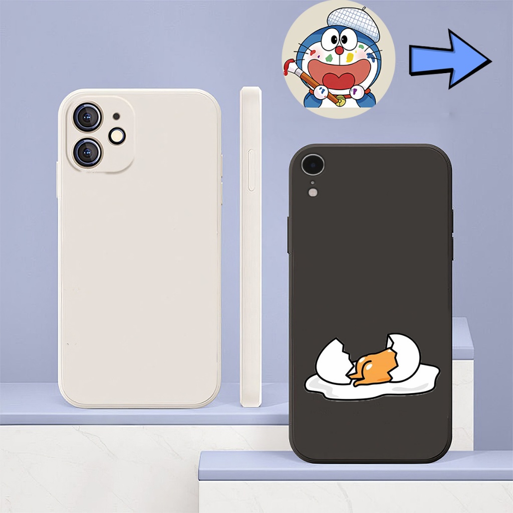 Ốp lưng tpu viền vuông Iphone XR in hình trứng siêu cute