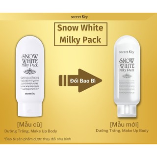 Kem Tắm Trắng Mặt và Toàn Thân Secret Key Snow White Milky Pack 200g