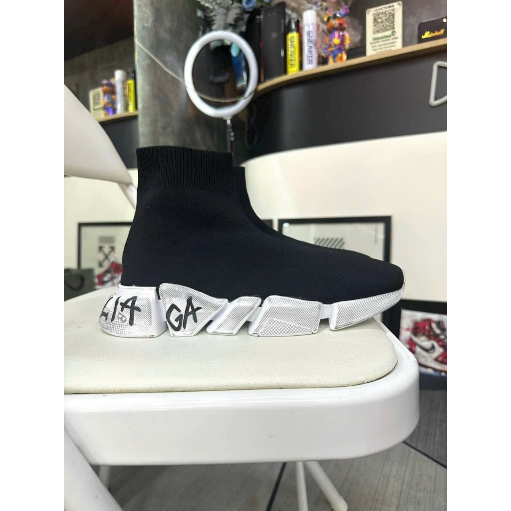 Giày Thể Thao Balencia Speed 2.0 Graffiti ‘Black’.Balen Đế Tách