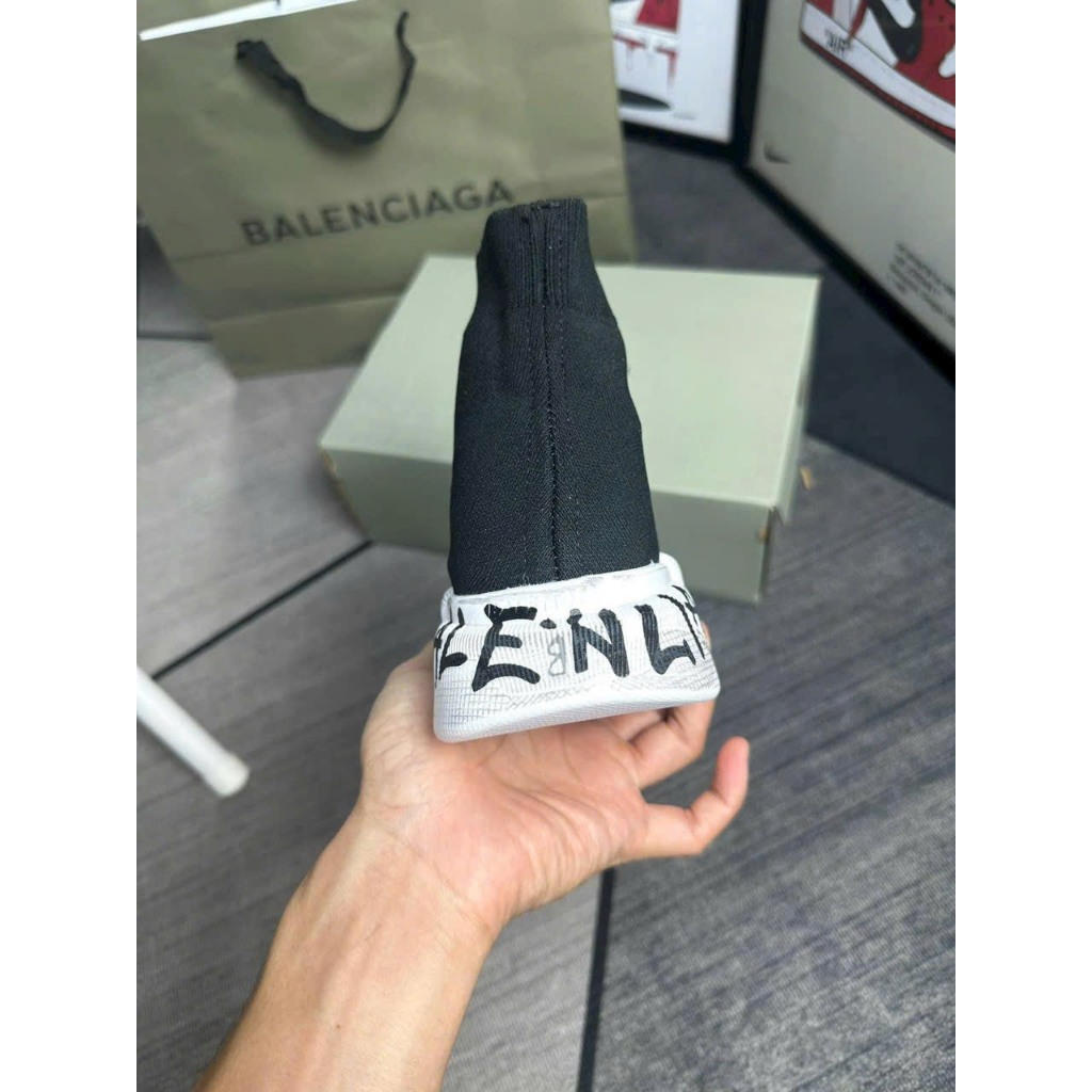 Giày Thể Thao Balencia Speed 2.0 Graffiti ‘Black’.Balen Đế Tách