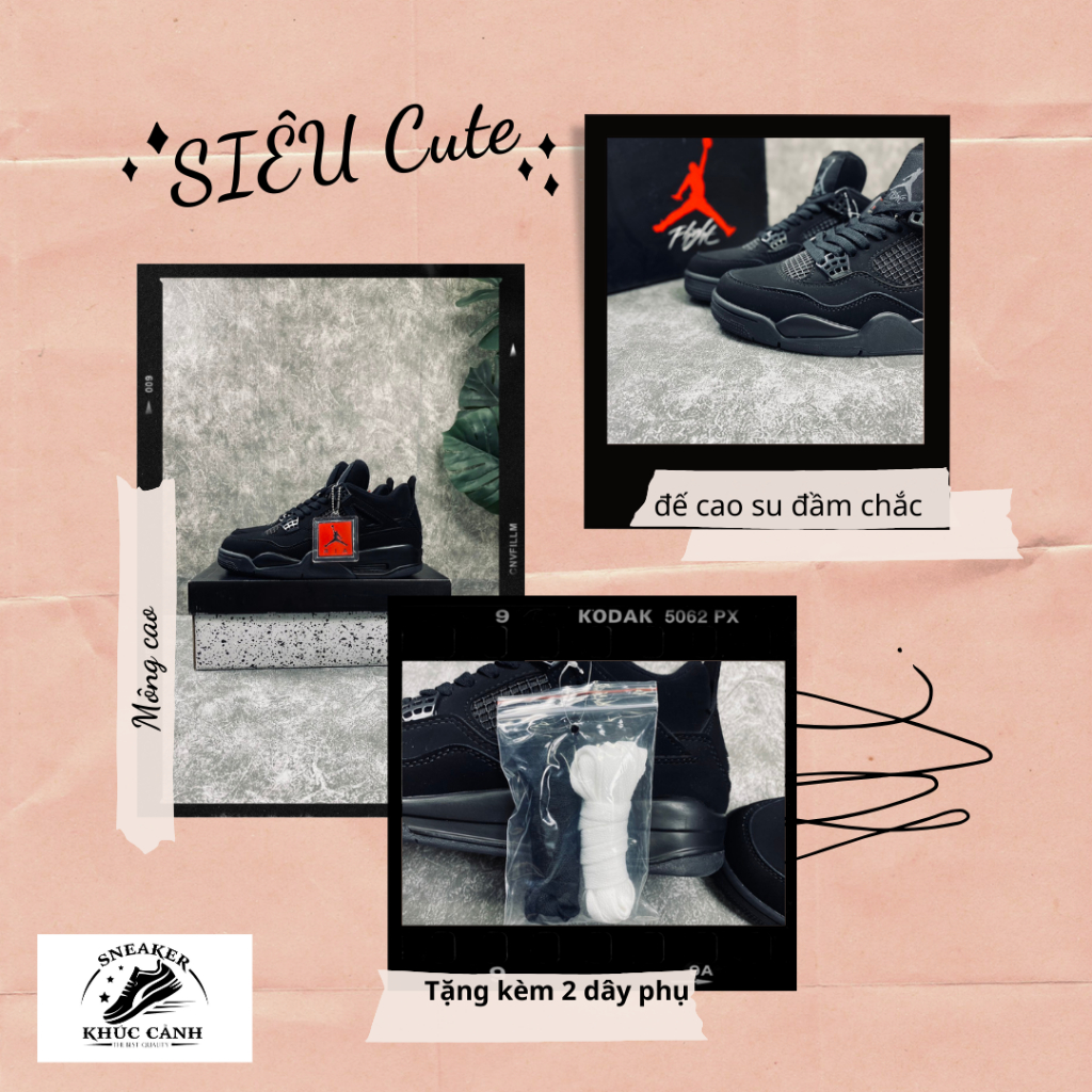 Giày JD4 thể thao sneaker JORDAN 4 kem sữa off Hot trend nam nữ | Giày Khúc Cảnh |