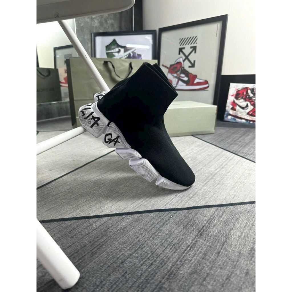 Giày Thể Thao Balencia Speed 2.0 Graffiti ‘Black’.Balen Đế Tách