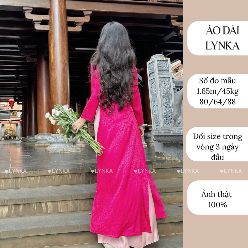 G05- Set áo dài gấm cánh sen/aodailynka88