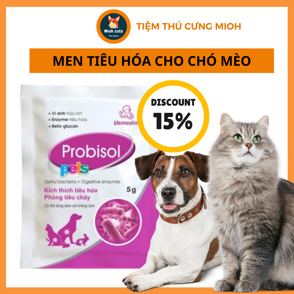 Men tiêu hóa Probisol cho chó mèo rối loạn tiêu hóa, tiêu chảy, táo bón, cân bằng vi sinh, khử mùi hôi phân