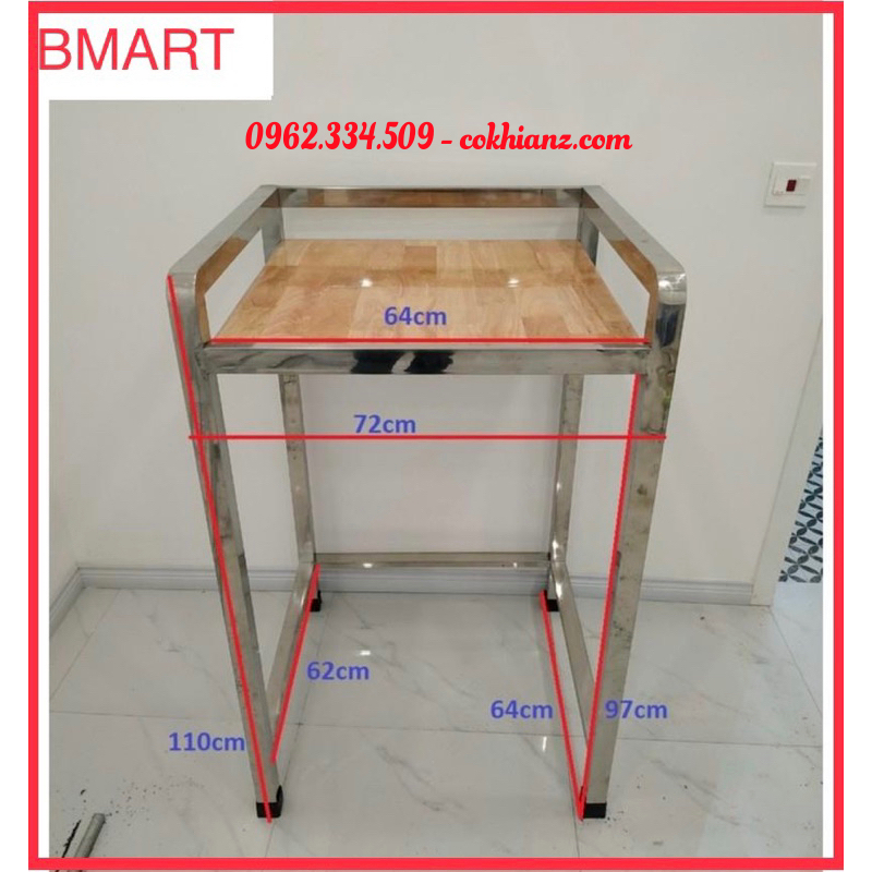 Kệ máy giặt máy sấy 2 tầng chịu tải đến 300KG , hộp vuông 4x4cm
