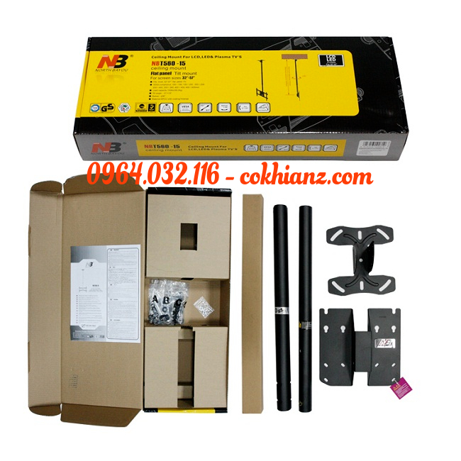 T560 Giá Treo Tivi Thả Trần North Bayou -Giá treo tivi trên trần nhà