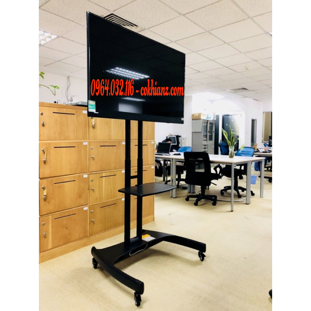 Giá treo tivi di động NB AVA1500-60-1P 32-70 inch, chân đế 1700A 32-75 inch đầy đủ khay camera, chỗ để CPU