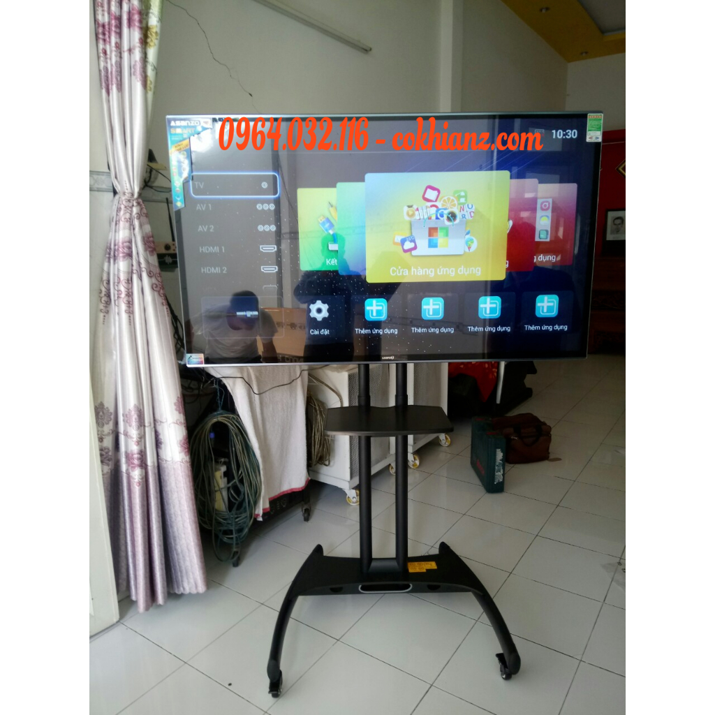 Giá treo tivi di động NB AVA1500-60-1P 32-70 inch, chân đế 1700A 32-75 inch đầy đủ khay camera, chỗ để CPU
