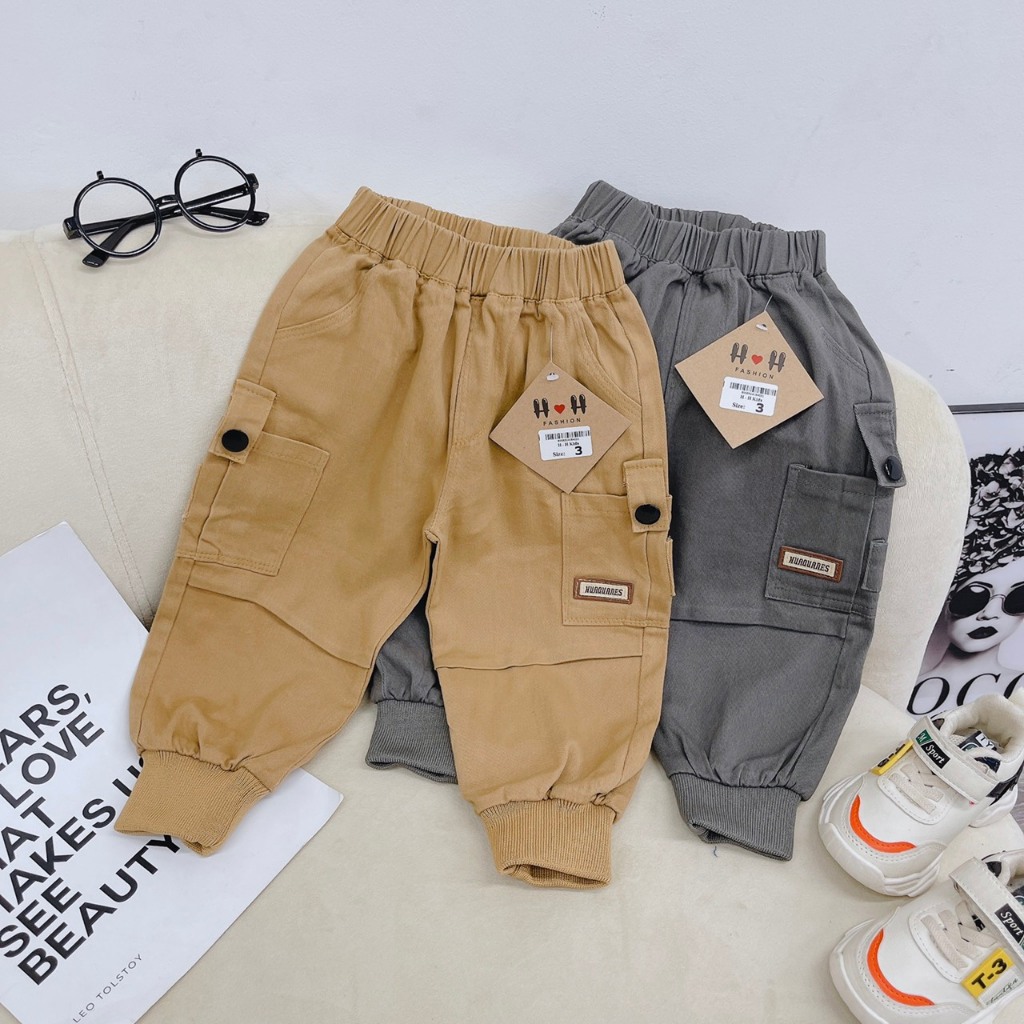 Quần dài kaki bo chun 3 màu cho bé trai 8-20kg Namkidshop