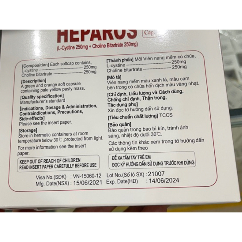 Bổ Gan HEPAROS hộp 60 viên