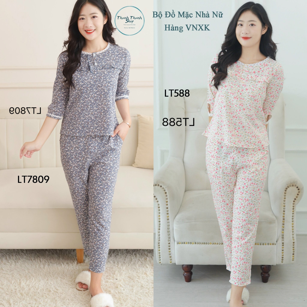 Đồ bộ mặc nhà nữ chất liệu kate hàn mẫu KH992