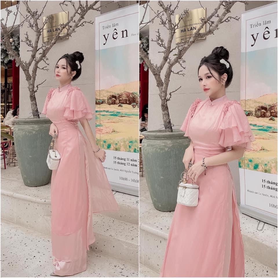 ÁO DÀI CÁCH TÂN-Áo Dài 4 Tà Cánh Tiên Voan tơ Cao Cấp Sang Trọng