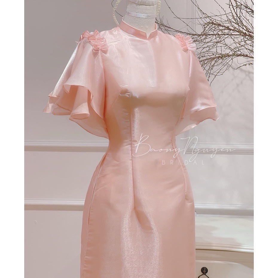 ÁO DÀI CÁCH TÂN-Áo Dài 4 Tà Cánh Tiên Voan tơ Cao Cấp Sang Trọng