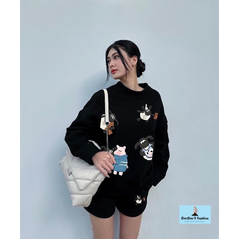 Set bộ da cá in hình hoạt hình cute