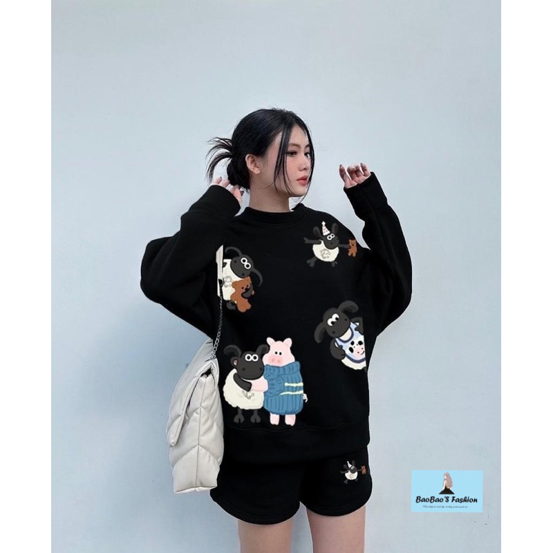Set bộ da cá in hình hoạt hình cute