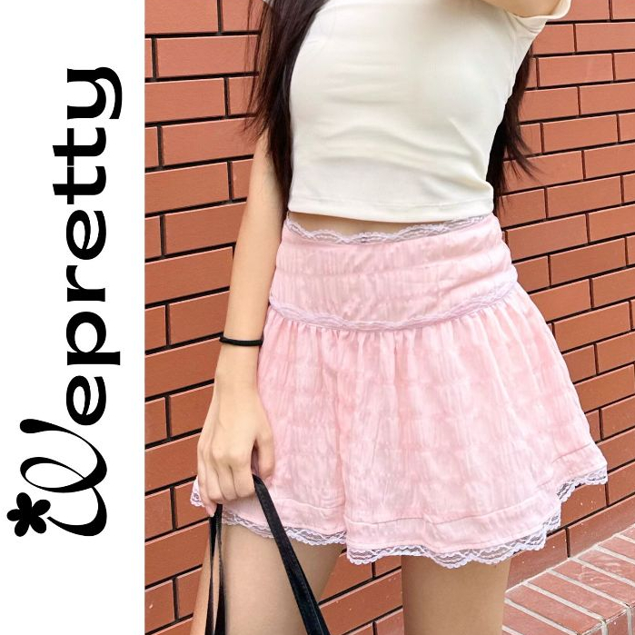 Chân váy xòe phối ren chất liệu thoáng mát nhẹ nhàng CV10 Wepretty Clothes