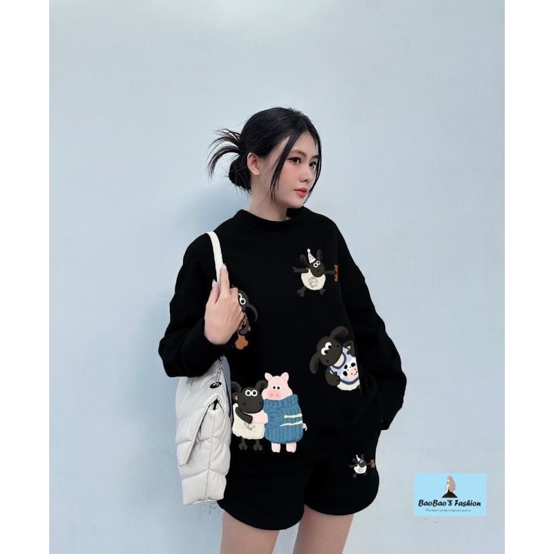 Set bộ da cá in hình hoạt hình cute