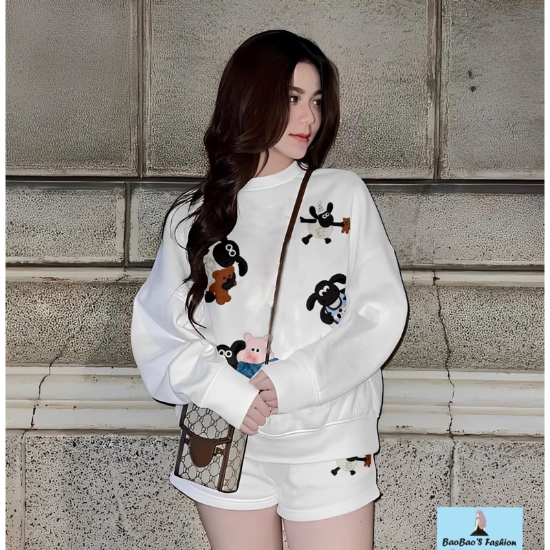 Set bộ da cá in hình hoạt hình cute