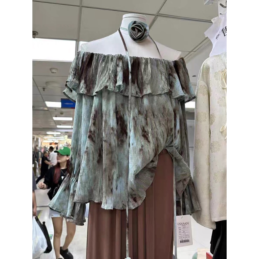 Áo sơ mi cách điệu Ruby có dây hoa, Áo sơ mi kiểu dài tay phong cách retro