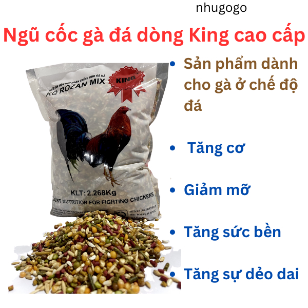 KQ Rozan King ( loại King, loại cao cấp nhất) ngũ cốc gà đá 2,268 kg