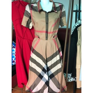 [THANH LÝ CÁ NHÂN] Đầm cổ sơ mi họa tiết burberry (hàng thiết kế)