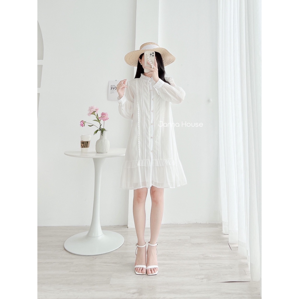 Váy ulzzang tiểu thư tay dài vintage