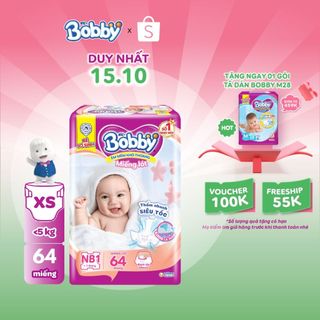 Miếng lót sơ sinh Bobby Newborn 1-64 miếng
