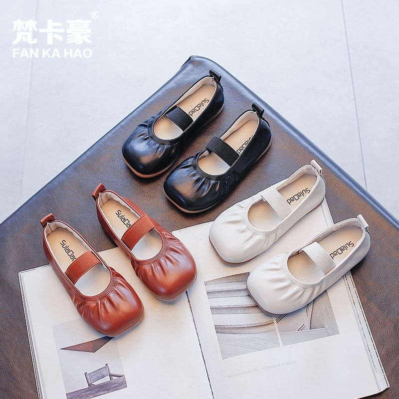 Giày Búp Bê Bé Gái- Giày Búp Bê Mũi Vuông Quai Chun Kiểu Dáng Vintage mã V 795