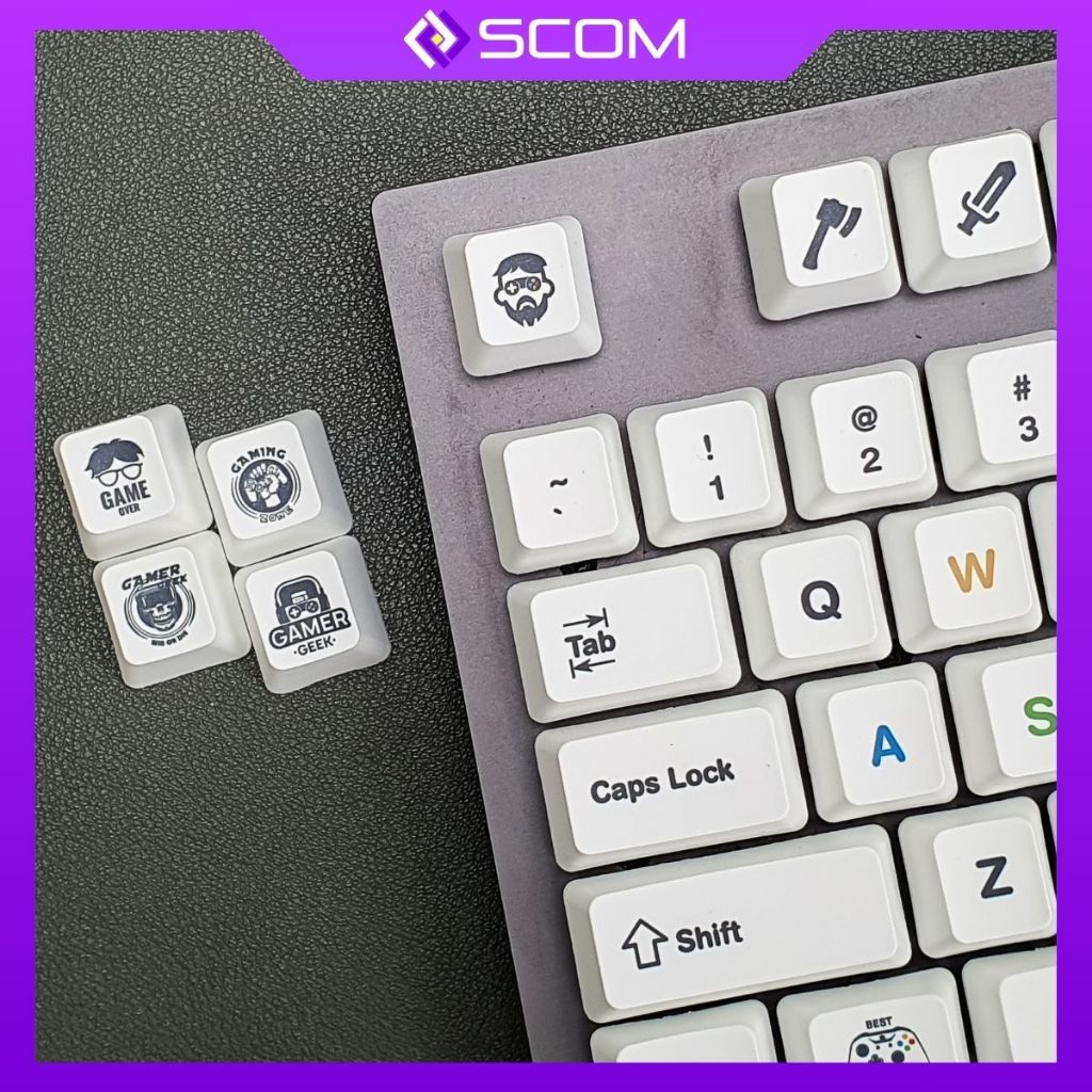 Set keycaps Gaming - Set keycaps bàn phím PBT 104 phím OEM profile