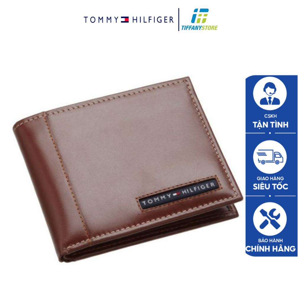 Ví nam Tommy Hilfiger Mens Cambridge Passcase - Ví da gập đôi màu Tan 5675/03 - Hàng Chính hãng - Nhập tại Mỹ