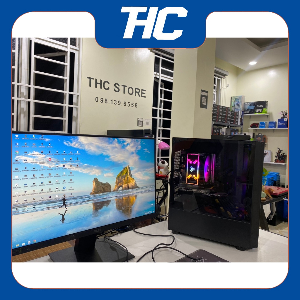 Bộ Máy tính chơi game làm việc edit video kèm màn hình 24 inch