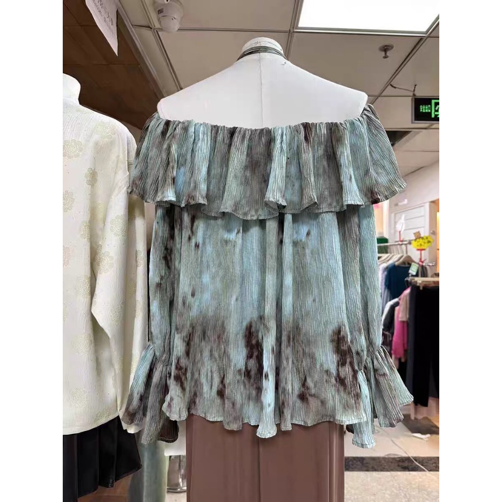 Áo sơ mi cách điệu Ruby có dây hoa, Áo sơ mi kiểu dài tay phong cách retro