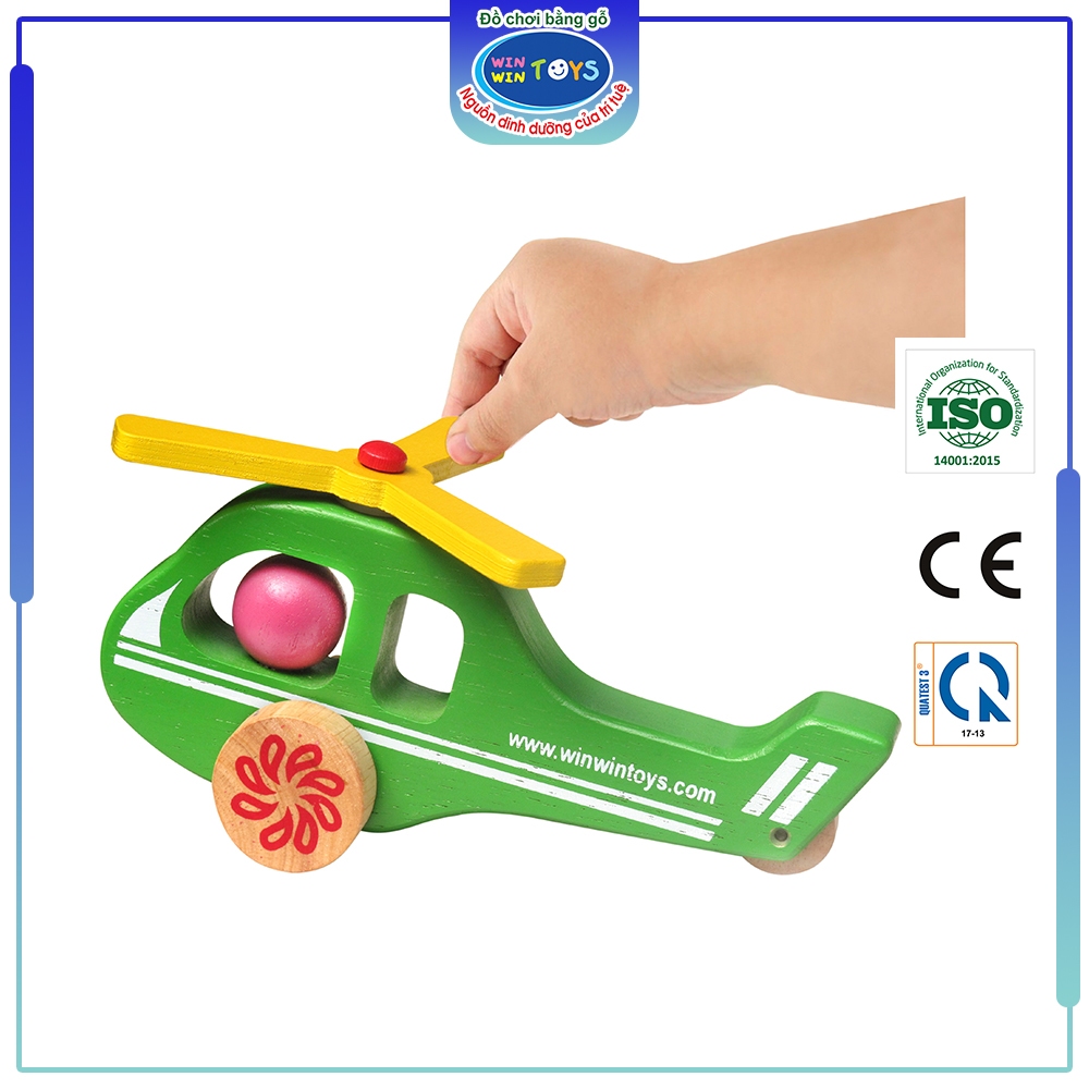 Đồ chơi gỗ Máy bay trực thăng | Winwintoys 68272 | Phát triển trí tưởng tượng và vận động | Đạt tiêu chuẩn CE và TCVN