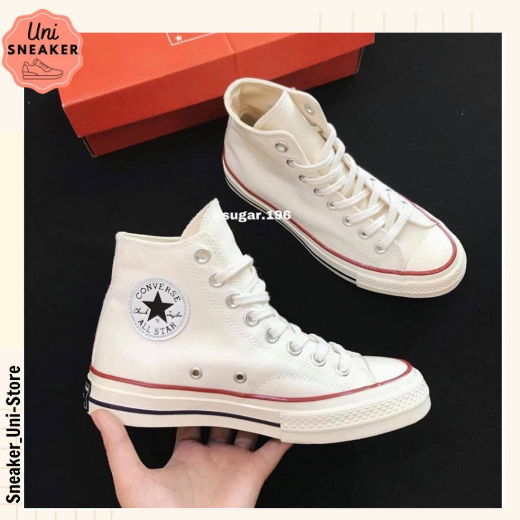 Giày_Converse Cổ Cao Nam Nữ, Giày_Converse Trắng Đen Nam Nữ Full Bill Box