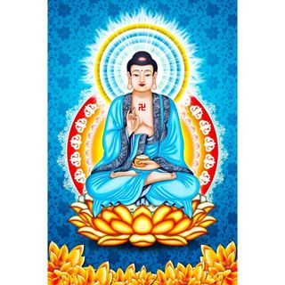Tranh đính full kín đá tự làm - Phật Dược Sư Lưu Ly