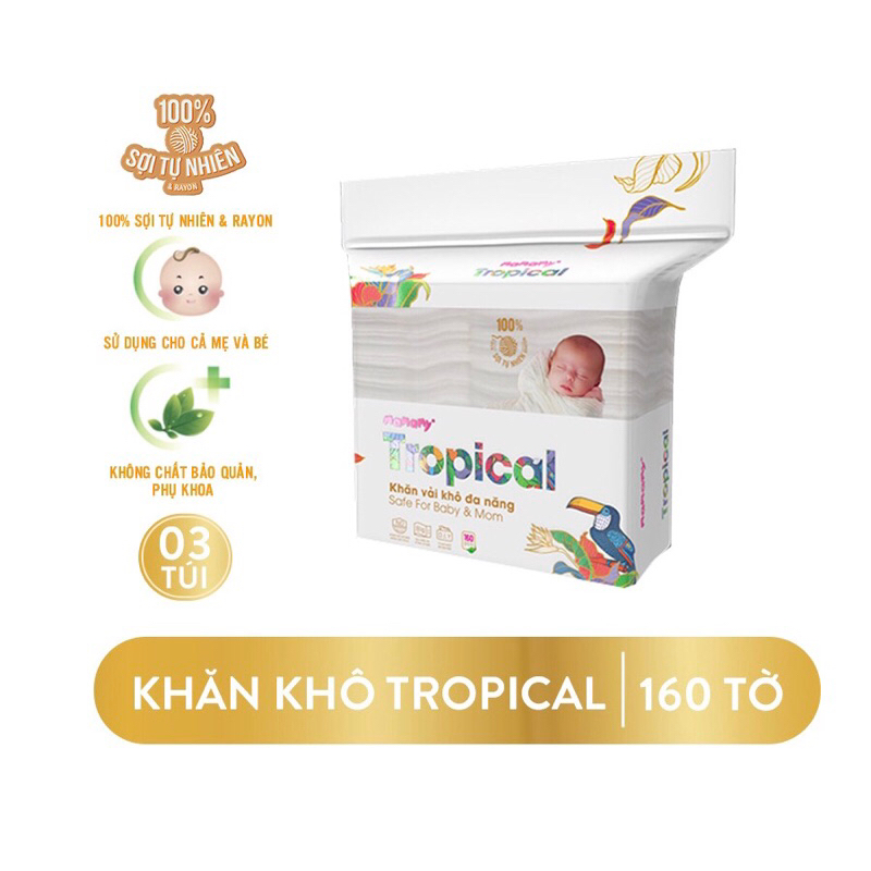 Khăn khô đa năng Mamamy Tropical 160 tờ