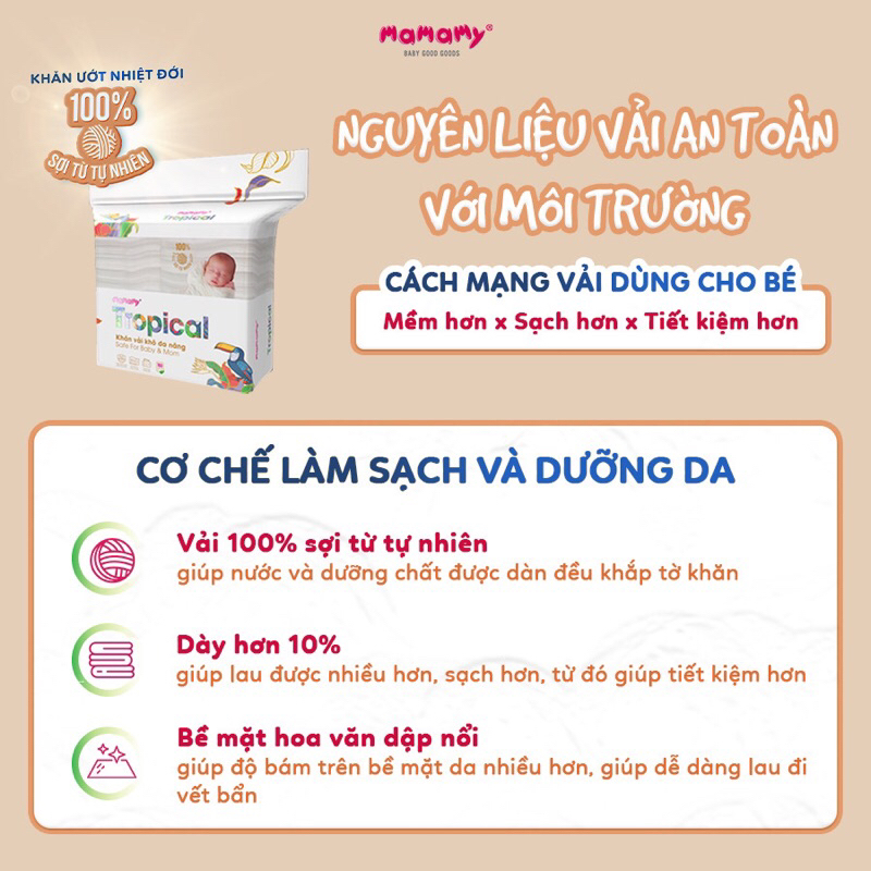 Khăn khô đa năng Mamamy Tropical 160 tờ