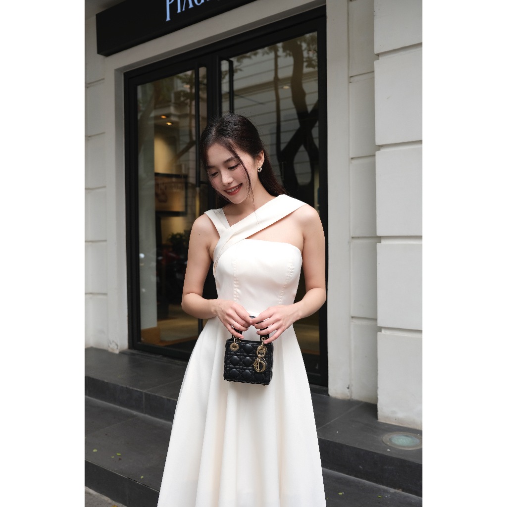 Váy nữ cup ngực dáng dài dự tiệc Clara Dress màu be, dáng chữ A tiểu thư thanh lịch